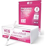 AccuMed Pregnancy Test Strips, 25-Count Individually Wrapped Pregnancy Strips, Early Home Detection Pregnancy Test Kit, Clear
