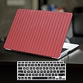 DTangLsm for MacBook Pro 14 inch Case M5 2026-2021 M4 M3 M2 M1 Pro/Max A3434 A3401 A3185 A3112 A2992 A2918 A2779 A2442, Woven Texture Leather Hard Cover for MacBook Pro 14" Case+Keyboard Skin,Burgandy