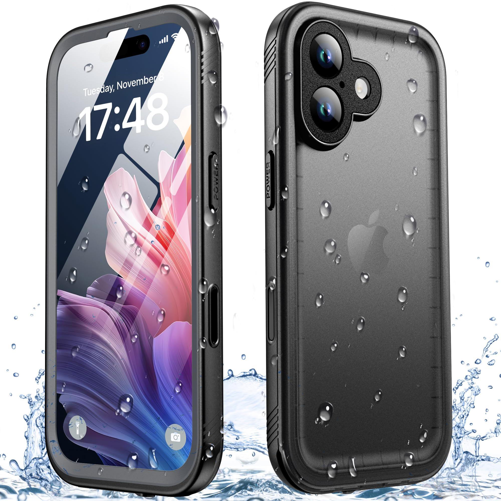 Photo 1 of SPORTLINK for iPhone 17 Waterproof Phone Case - Built in Screen Protector/Shockproof/Military Rugged Dropproof/Dustproof/Heavy Duty, 360 Full Body, Protective Cover for iPhone 17 6.3 inch Black