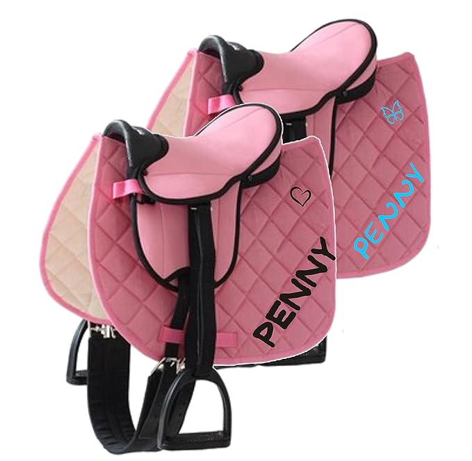 Sattelset für Shetty/Pony mit Namen und Motiv auf der Schabracke - selbst gestalten/auch für Holzpferd/Holzpferde geeignet