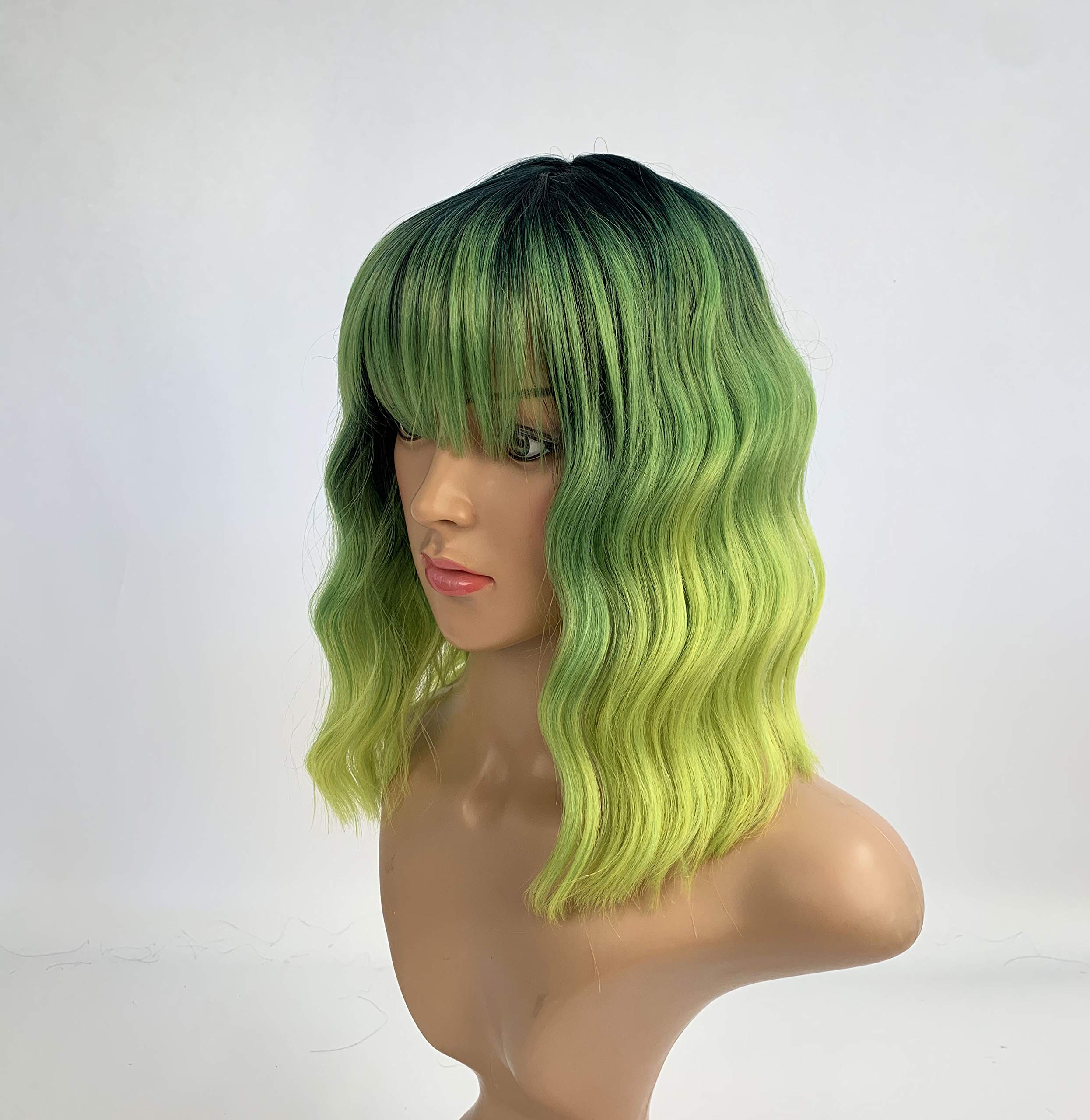 SLEEK 2020 New 13''Synthetic Curly Wig With Bang FRAN Fashion Wig Cosplay Wig for Black Women Heat Resistant Fiber Adjustable Cap 130G-FRAN3TLIME