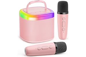 JYX Mini Karaoke Machine for Kids, Portable Bluetooth Karaoke Speaker Unpowered Cabinets with 1 Wireless Microphones and Part