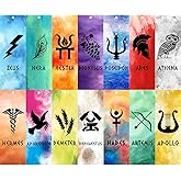 Htabiol Greek Mythology Bookmarks, 14pcs Olympian Gods Bookmarks | Greek Mythology Gifts for Kids, Olympian Gods Favors for Classroom, Ancient Greece Page Markers for Demigod Theme Birthday
