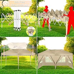 COBIZI Canopy 10x20 Pop Up Canopy Tent with 4