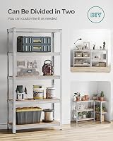 SONGMICS 5-Tier Storage Shelf 40x90x180cm 875kg Capacity Silver Industrial view 7