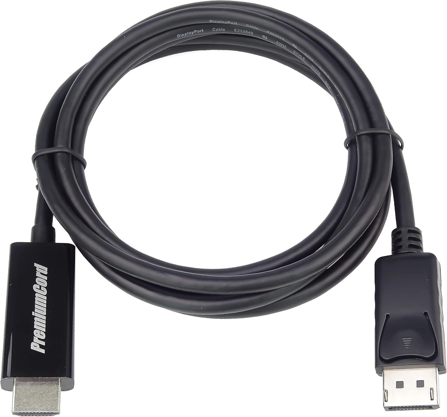 PremiumCord DisplayPort to HDMI M/M 2 m, DP to HDMI 1.3, up to 2.25 Gbps, Compatible with Video Full HD 1080p 60Hz, Black