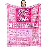 AIYUBOFUN SLP Gifts Blanket 60" x 50", Speech Language Pathologist Gifts, Speech Therapist Gifts for Women, Gifts for Speech Therapists, Speech Teacher Appreciation Gifts