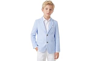 LOLANTA Boys Seersucker Blazer Jacket Kids Lightweight Striped Blazers for Formal Casual Events Dress Outfits Tuxedo Suit