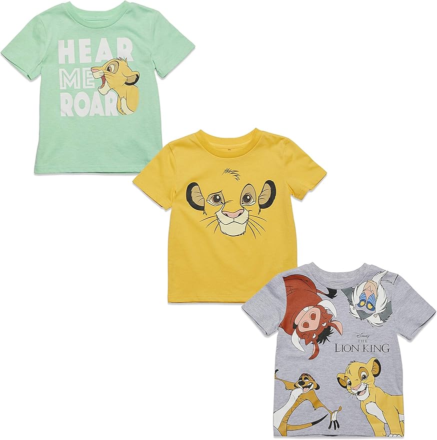 Disney The Lion King Toddler Boys 3 Pack Graphic TShirts Grey/Yellow