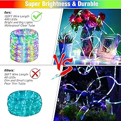 Nazuwke 132Ft Rope Lights for Outside, Waterproof