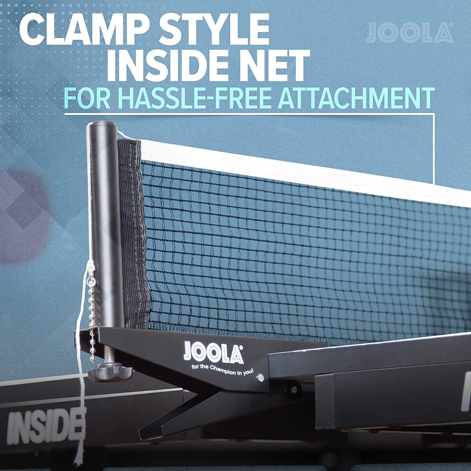 JOOLA Inside - Professional MDF Indoor Table Tennis Table with Quick Clamp Ping Pong Net and Post Set - 10 Minute Easy Assembly - USATT Approved - Ping Pong Table with Single Player Playback Mode: Sports & Outdoors