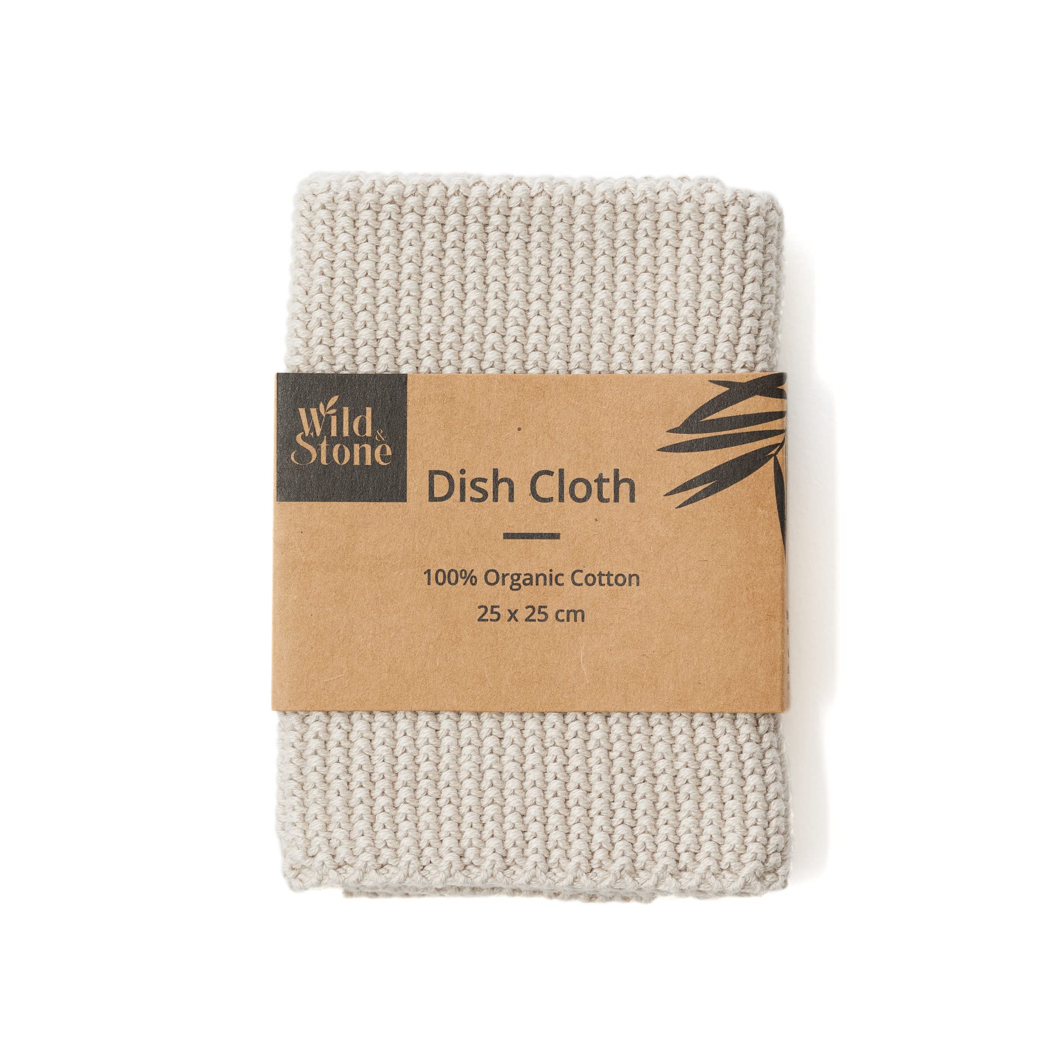 Wild & Stone | Organic Cotton Dish Cloth | Eco-Friendly Kitchen Cloth | Biodegradable & Compostable Cleaning Cloth (Beach Sand)