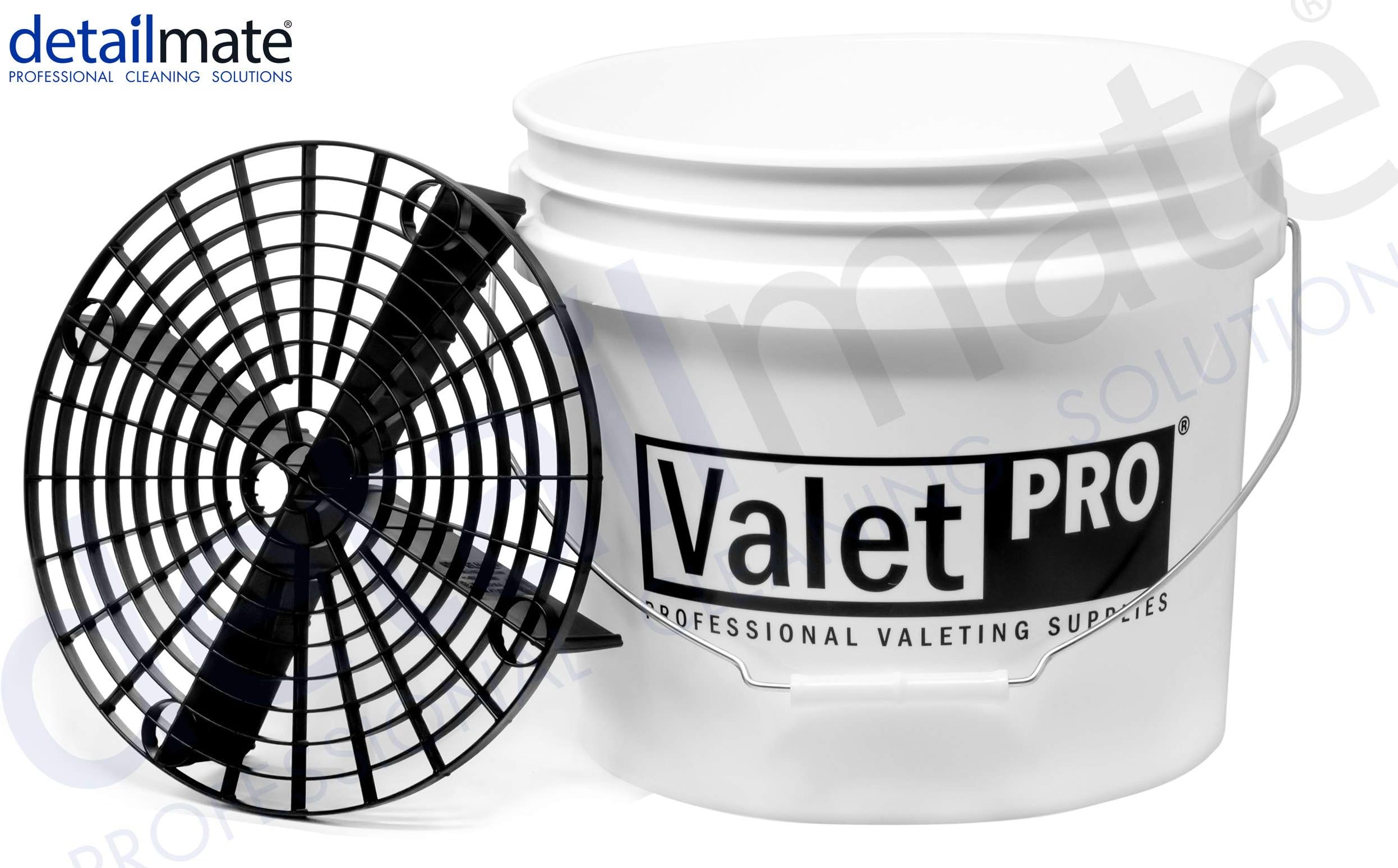 Detailmate Set - ValetPRO Wash Bucket 3.5 Gal (approx. 12L) Wash Bucket by Grit Guard + GritGuard Insert