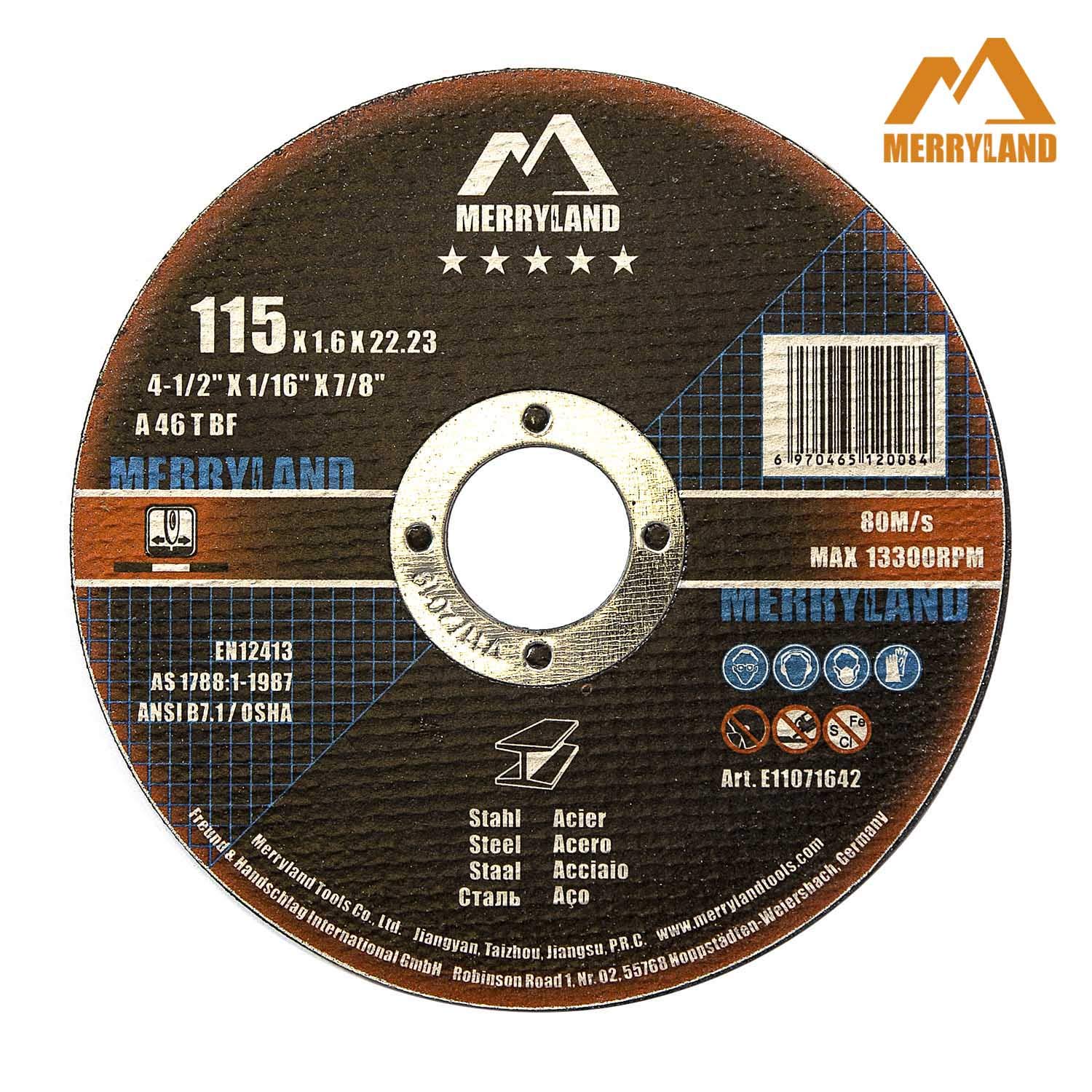 Merryland Cutting Disc 115 Metal for Angle Grinder 115 X 1.6 X 22.23 mm Cutting Wheel 25 Pieces, Steel Iron 4.5 inch Type 41