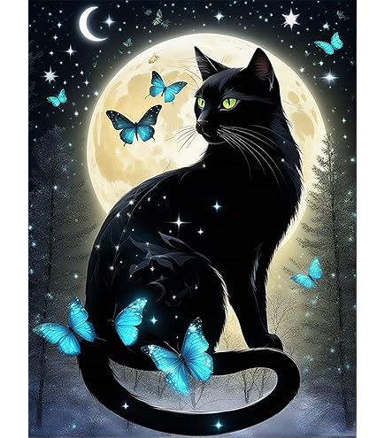 DAERLE 5D Gatto Diamond Painting Kit Completo, Pittura Diamante Gatto Carino Per Bambini DIY Strass Ricamo A Punto Croce Decorazione Per Casa 30x40cm - 2