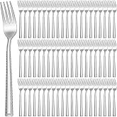 Minatee 100 Pieces Metal Forks Set Bulk 6.7 Inches Stainless Steel Dinner Forks Silverware Flatware Fork Salad Forks for Home Restaurant Kitchen Dishwasher Safe