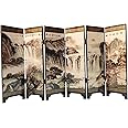 APERFECT Decorations for The Home, 6 Panel Divider, Mini Folding Screen, Chinese Lacquerware, Mini Desktop Folding Screen, Feng Shui Ornaments, Oriental Gift, Business Gift