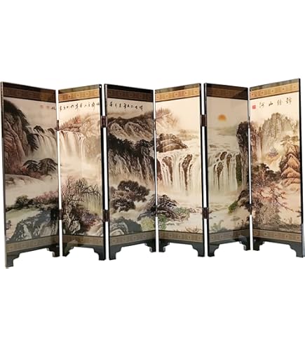Mini Chinesischer Faltparavent – 46x24x0,6 Cm, Holz, Antike Malerei, Desktop-Dekoration Oder Raumteiler