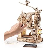 ROBOTIME Printing Press Wooden Puzzle, 3D Puzzle for Adults and Teens, Mechanical Wooden Model to Build, Unique Toy Holiday/B