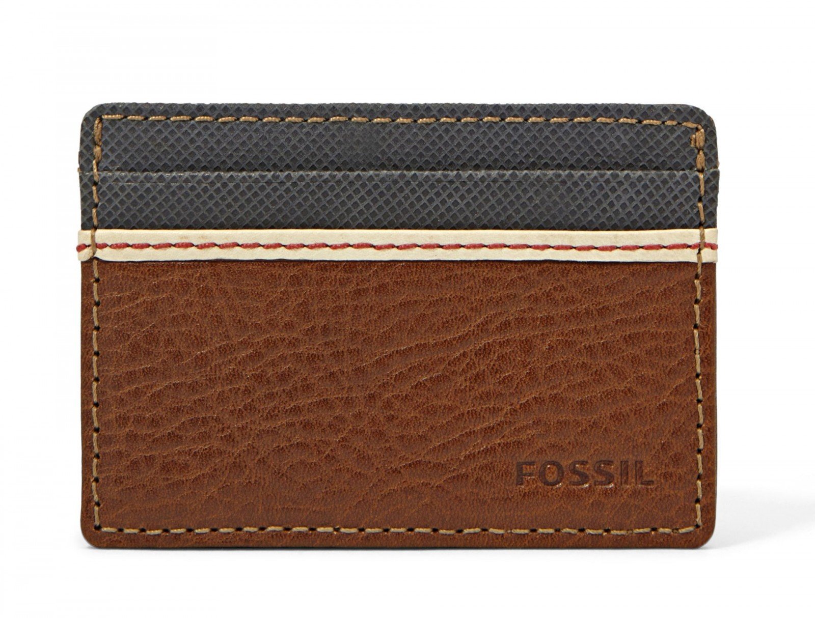 Fossil Wallet for Men Elgin, 100% Leather Card Case brown 10 cm L x 0.6 cm W x 7 cm H ML3311200