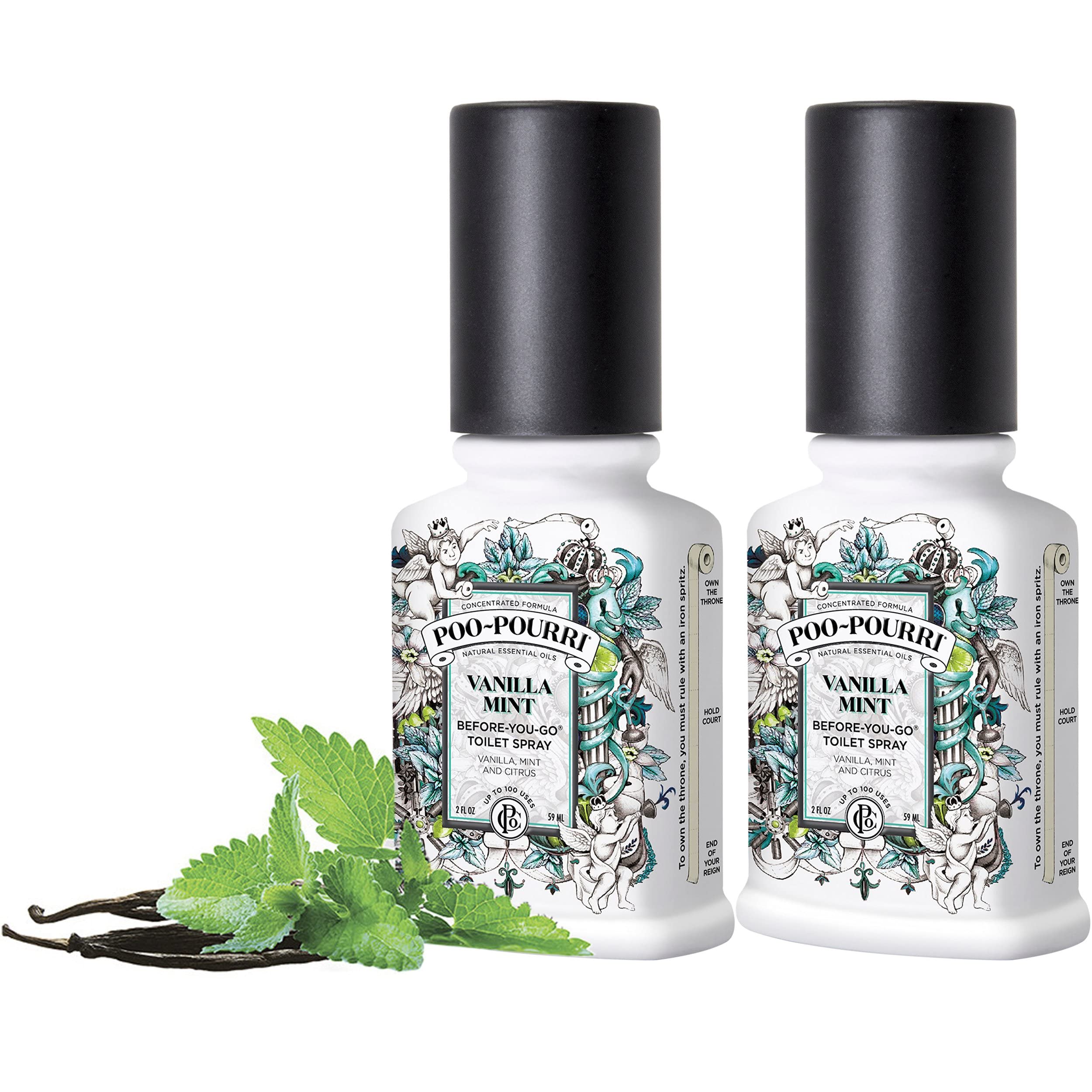 Poo-Pourri Vanilla Mint Scent Odor Eliminator 2 oz. Liquid 2pk