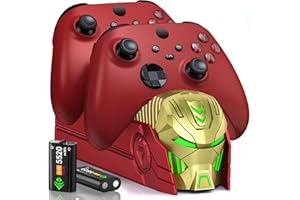 CATZARMOR Controller Charging Dock with 2X 5520mWh Batteries Compatible with Xbox One,Fast Charging Dual Charging Station Rechargeable Bttery Pack USB Controller Charger for Series S/X/One S/X