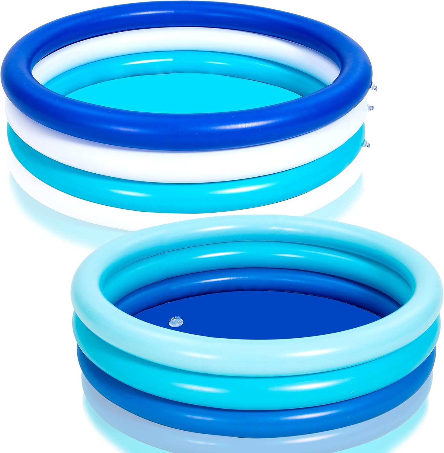 2 Packs 45" X 10" Inflatable Kiddie Pool, Blue Baby Swimming Pool, Summer Swimming Pool for Kids Water Pool Summer Fun, Indoor&Outdoor Pit Ball Pool for Ages 3+: Toys & Games