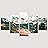 SIGNWIN 5 Panel Canvas Wall Art Modern Art Expressive Landscape Modern Mountain Top Multicolor Photography for Home Decorations Ready to Hang - 60"x32"