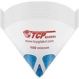 TCP Global 50 Pack of Paint Strainers with Fine 190 Micron Filter Tips - Premium "Pure Blue" Ultra-Flow Blue Nylon Mesh - Con