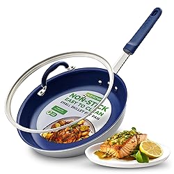 NutriChef 8" Fry Pan With Lid - Small Skillet