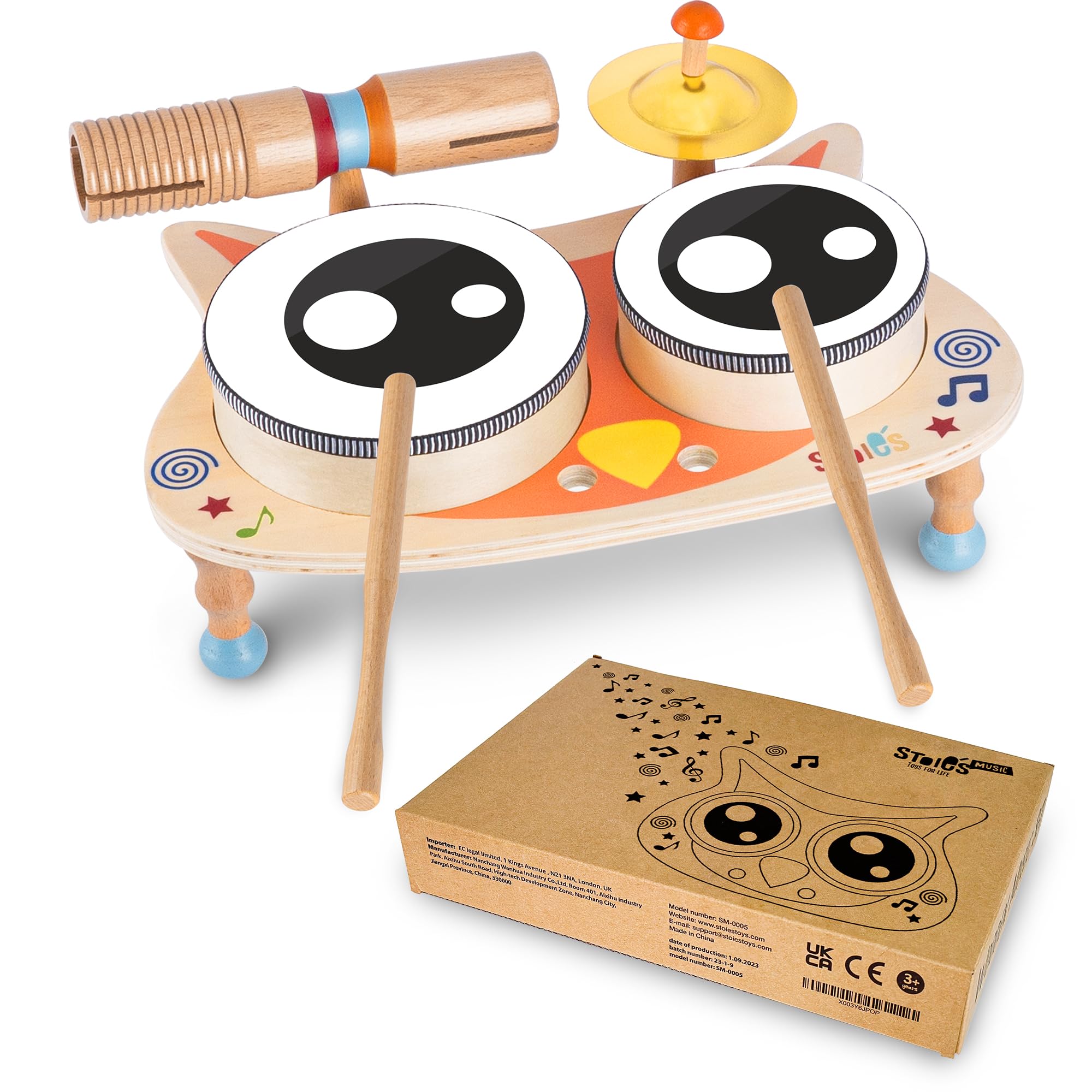 Photo 1 of Stoie's Owl Drum Set for Babies and Toddlers 3-5 Years Old- Wooden Percussion Musical Instruments for Kids with Cymbals, Tambourines, Drumsticks, Durable, Safe to Play, Clear Sound, Easy-to asseble