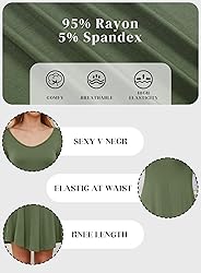 DEARCASE Women's T-Shirt Dress Army Green Medium