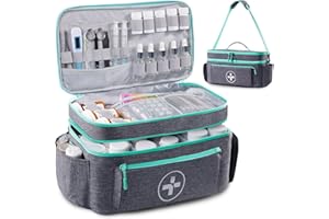 BAGSFY Travel Medicine Bag Organizer-Medicine Organizer Storage-Pill Bottle Organizer Storage-Medication Organizer for Home-Medicine Kit-Travel First Aid Kit Bags Empty-Travel Emergency Kit(Bag Only)