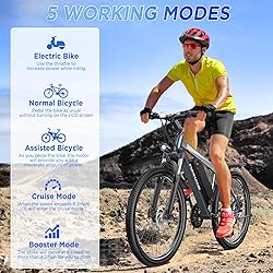Funhang Electric Bike for Adults, 26'' 1000W Peak