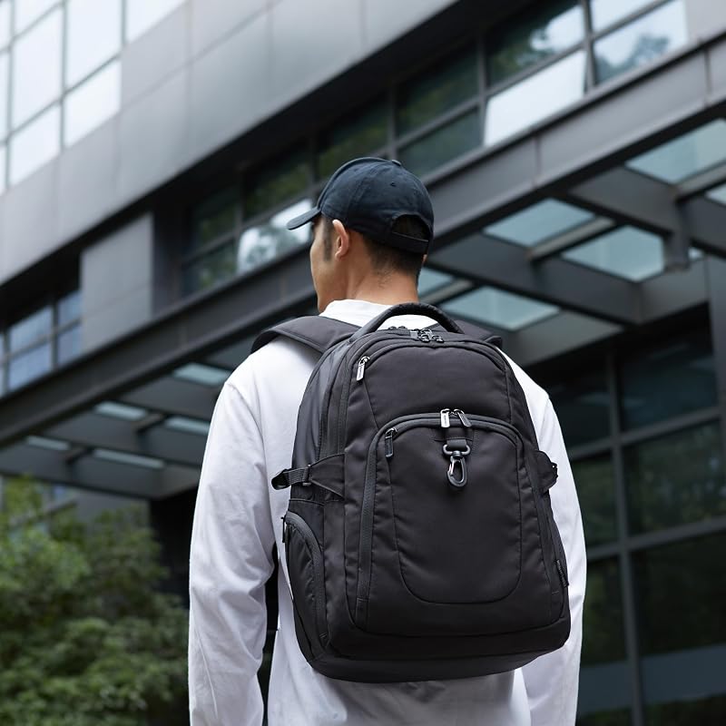 Sac à dos de voyage pour ordinateur portable 17", Noir