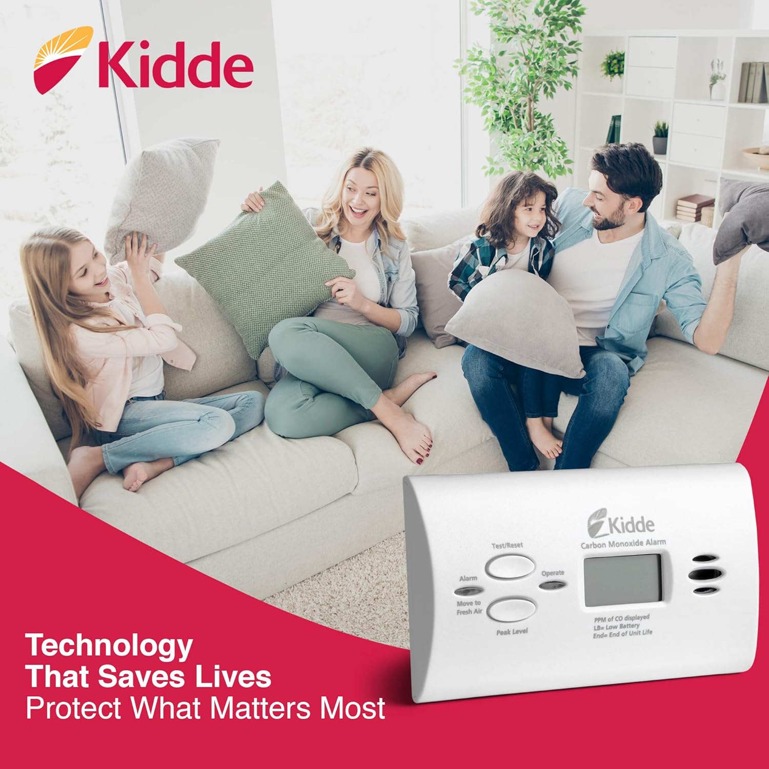 Kidde Carbon Monoxide Alarm Detector | Digital Display | Battery Operated | Model KN-COPP-B-LPM - Carbon Monoxide Detectors - 