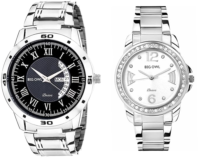 Analogue Multicolour Dial Men and Womens Couple Wrist Watch Combo