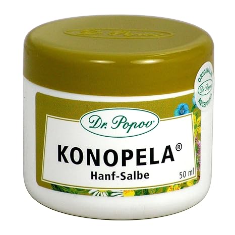 Hanf Salbe Konopela von Dr. Popov, 50ml, aus Cannabis Seed Öl zur natürlichen Beruhigung und zum Schutz der Haut gegen Juckre