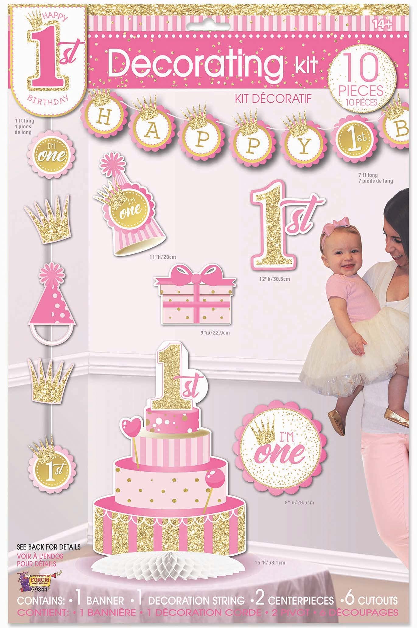 Forum Novelties x79844 Birthday (1st) Decor Kit, Multi-Colour