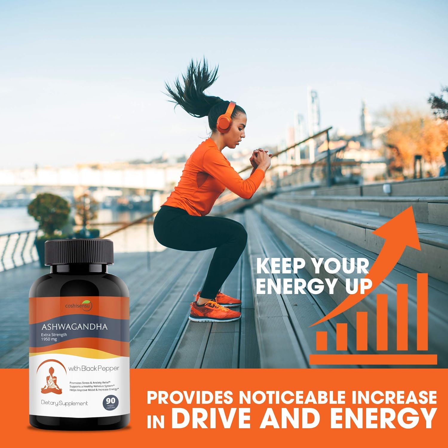 Ashwagandha Organic Capsules 1950mg with Black Pepper - Ashwagandha Extract Root - Stress Relief - Anti Anxiety - Mood Enhancer - Organic Ashwagandha Root Powder Extract - 90 Vegan Capsules: Health & Personal Care