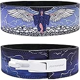 USPA &amp; IPL Approved Katamu Lever Belt with 10mm &amp; 13mm Leather Support | Premium Powerlifting Belt with Steel Lever Buckle for Squats &amp; Deadlifts - Weight Lifting Belt for Powerful Strength Training