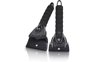 EcoNour Ice Scraper for Car Windshield | 2 Pack Window Scraper to Remove Snow, Frost, and Ice | Ice Crusher for Car Window wi