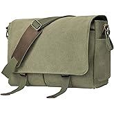 Messenger Bag for men Laptop Bag UnisexRetro Canvas Bag14-15.6 inches Casual single shoulder bag For Work College Travel