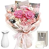 Preserved Flowers Bouquets, Flowers for Delivery, Flowers Christmas Birthday Gifts for Women Mom Grandma Wife Friends, Pink