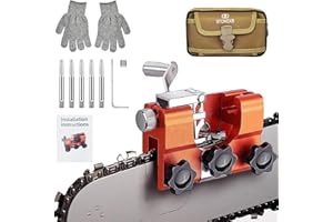 FINGUOLA Chain saw Sharpener Tools, Ultimate ChainSaw Sharpener with Cut-Resistant Gloves and 5 Burrs,Chainsaw Sharpener Kit Go To Solution for Sharpening Your Chainsaw to Perfection Suit for 8-22'' Blades