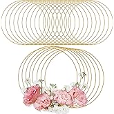 Amazon.com: Sratte 24 Pcs Metal Floral Hoop Macrame Gold Rings Metal ...