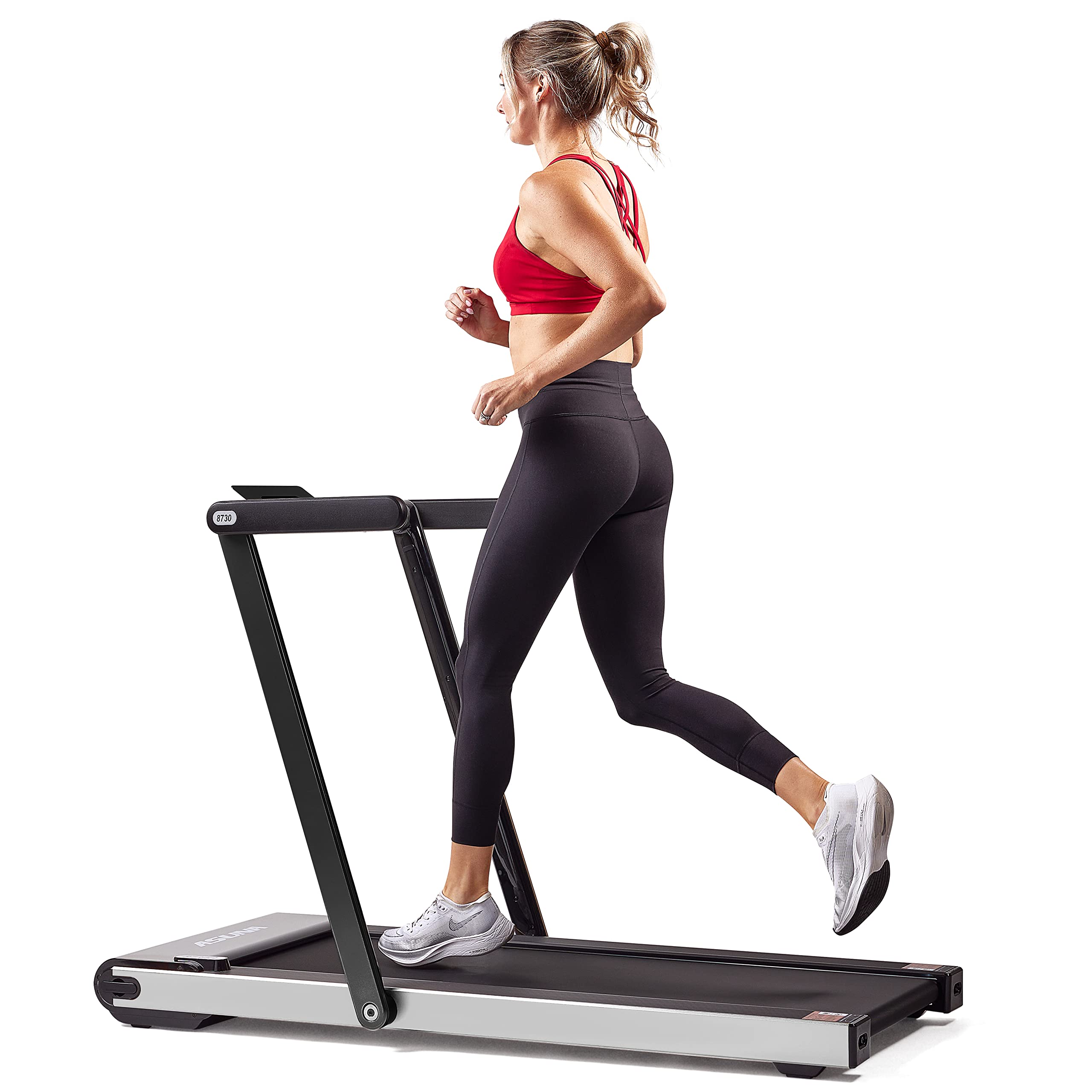 Photo 1 of Sunny Health & Fitness Asuna Space Saving Treadmill, Motorized with Low Profile, Speakers & Slim Folding - 8730,Black