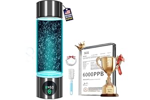 CLCEPORE 5.0 New Upgraded Hydrogen Water Bottle - Hydrogen Concentration up to 6000 PPB【SGS-Certified Hydrogen Generator】 2025 SPE/PEM Technology Odorless Double Hydrogen Content for Sports/Home/Office/Travel