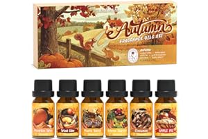 SoulOrigin Autumn Essential Oils Set, Six Flavors Fragrance Oil Set for Oil Diffusers, Soap Candle Making Scents 6x10ml - Pum
