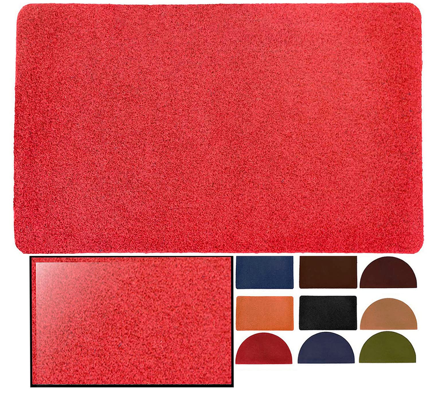 LucaHome – Synthetic Coconut Doormat, 40 x 70 cm, Red with Non-Slip Base, Smooth and Absorbent, Ideal for Home Entrance, Exterior Door or Hallway